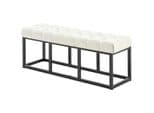 Stoff Sitzbank mit schwarzem Metallgestell