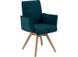 K+W Komfort & Wohnen Drehstuhl Turquoise Eiche Massivholz