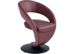 K+W Komfort & Wohnen Drehstuhl Wave Leder Rosa/Schwarz Design