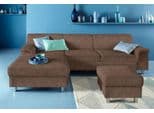 DOMO COLLECTION Ecksofa Jamie Braun mit Bettfunktion und Recamiere