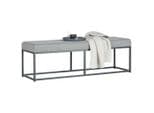 Xora Sitzbank Grau Schwarz Metall Textil 2-Sitzer