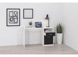 FMD Schreibtisch Jackson Schwarz-Weiß mit Schubkasten und Tür