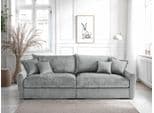 Big-Sofa HOME AFFAIRE "Finka" 190 cm Breite, Hellgrau, Federkern, 4 Zierkissen