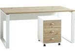 Büromöbel-Set GERMANIA GW-Lioni Weiß Schreibtisch Rollcontainer