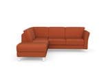 SIT & MORE Ecksofa Visby L-Form Orange Microfaser