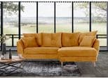 GUTMANN FACTORY Ecksofa Gelb Samtoptik mit Hocker
