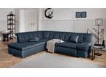 DOMO COLLECTION Ecksofa Mona L-Form Dunkelblau mit Armlehnenfunktion