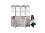 Paravent MCW-M66 Raumteiler Sichtschutz Pflanzkörbe 4 Paneele Shabby-Look