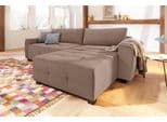 HOME AFFAIRE Ecksofa Bella L-Form Macchiato mit Bettfunktion