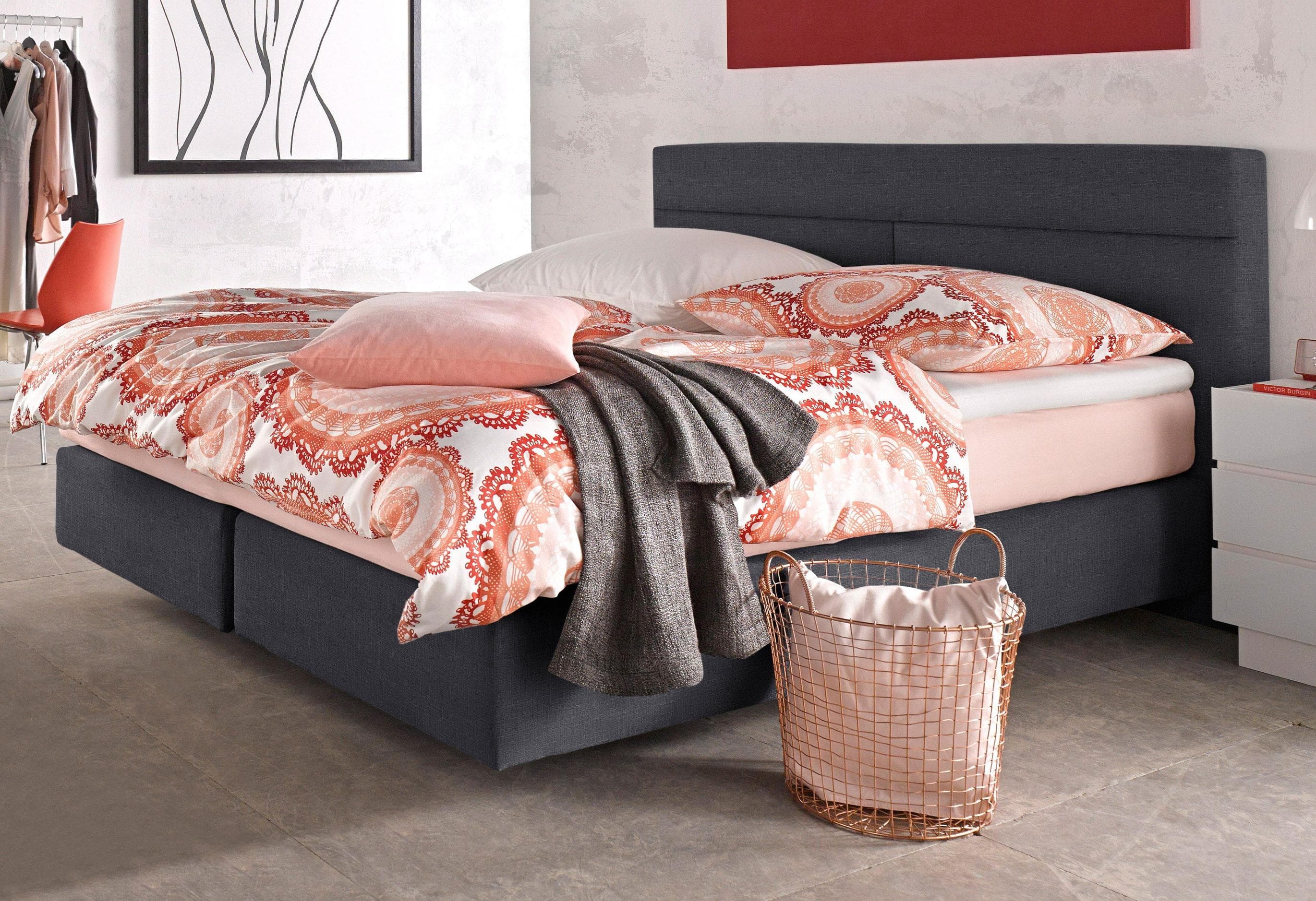 Westfalia Schlafkomfort Boxspringbett Grau Kaltschaum