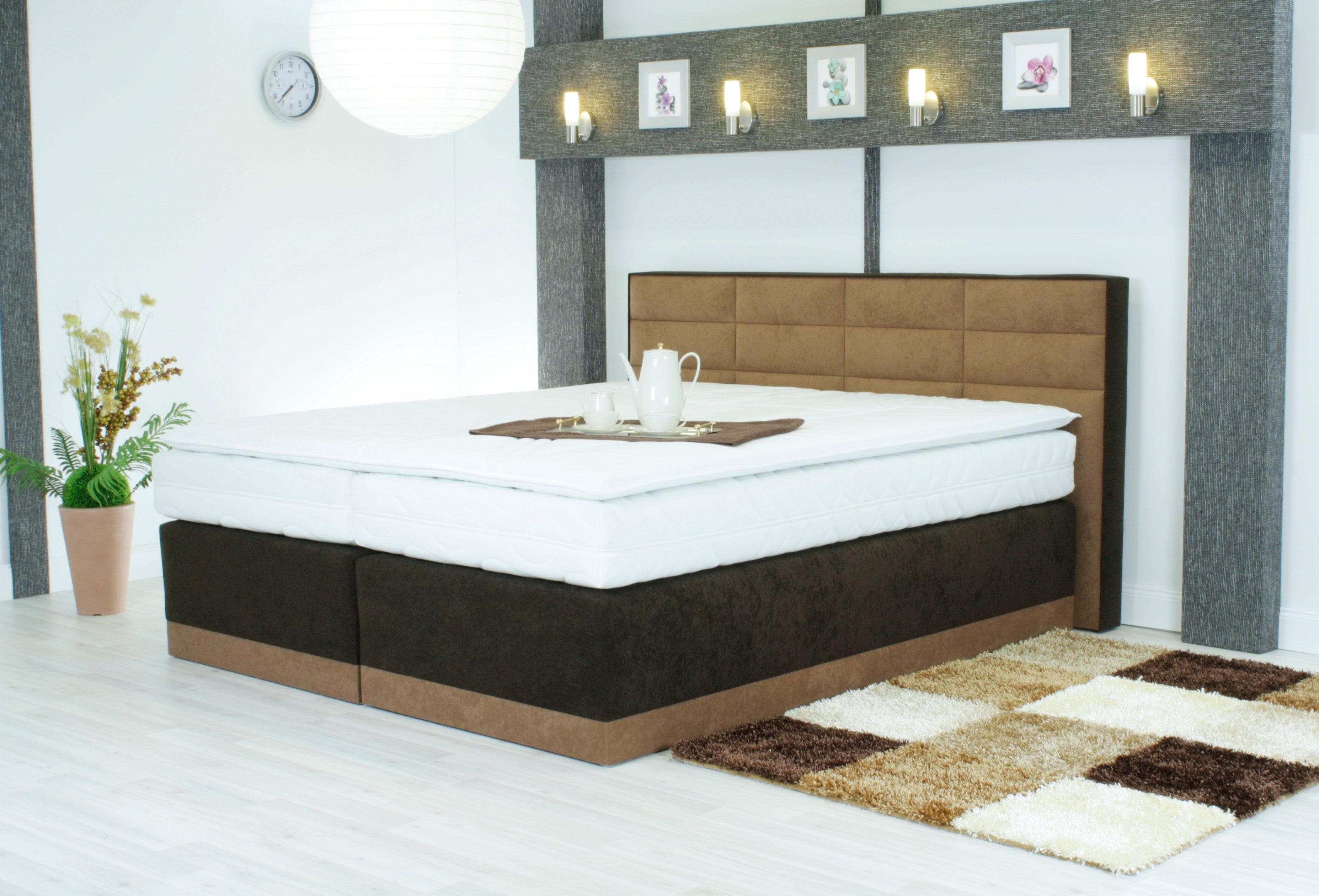 Westfalia Schlafkomfort Boxspringbett Braun Microfaser