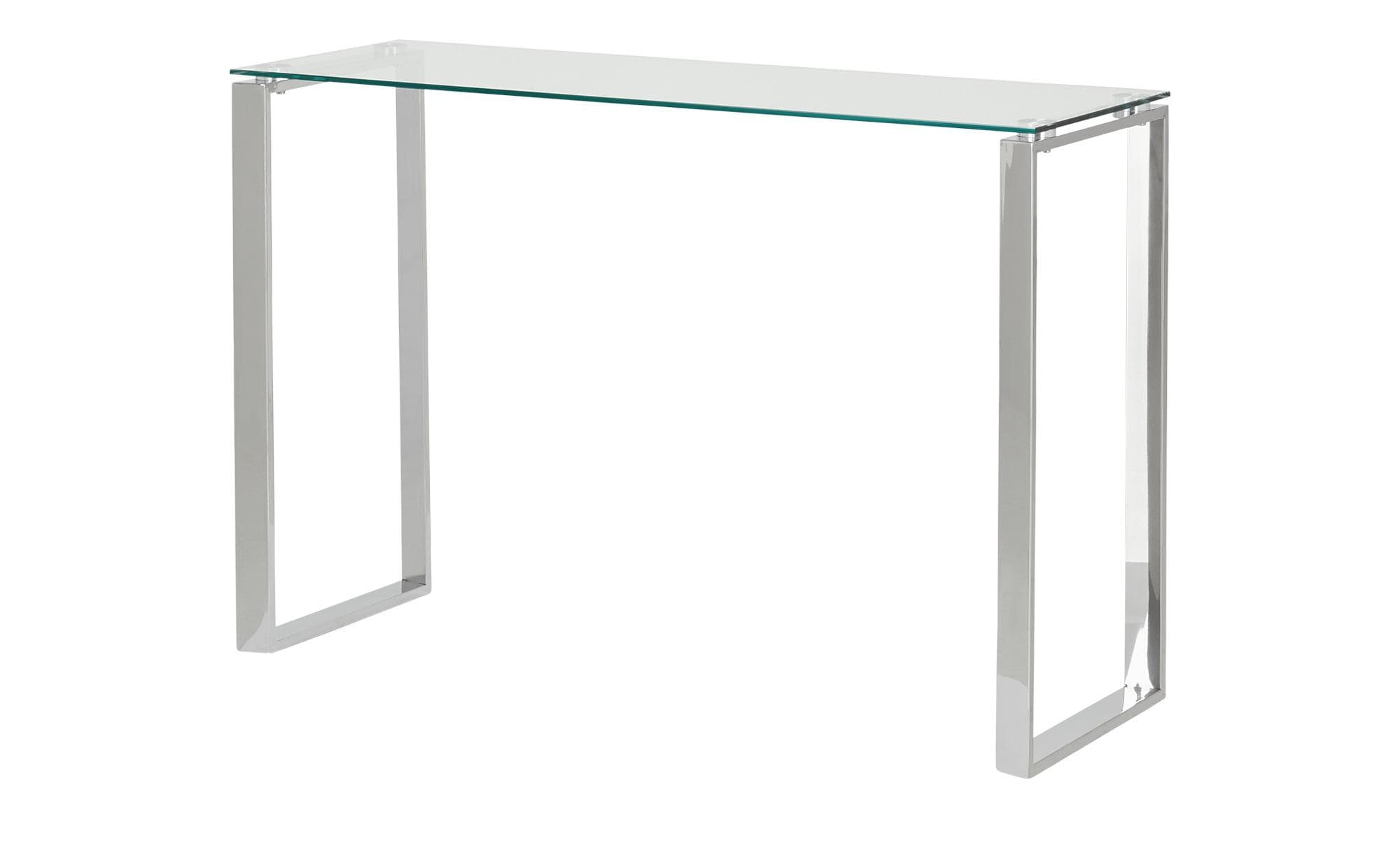 Edelstahl-Konsole mit Glasablage - Modernes Design