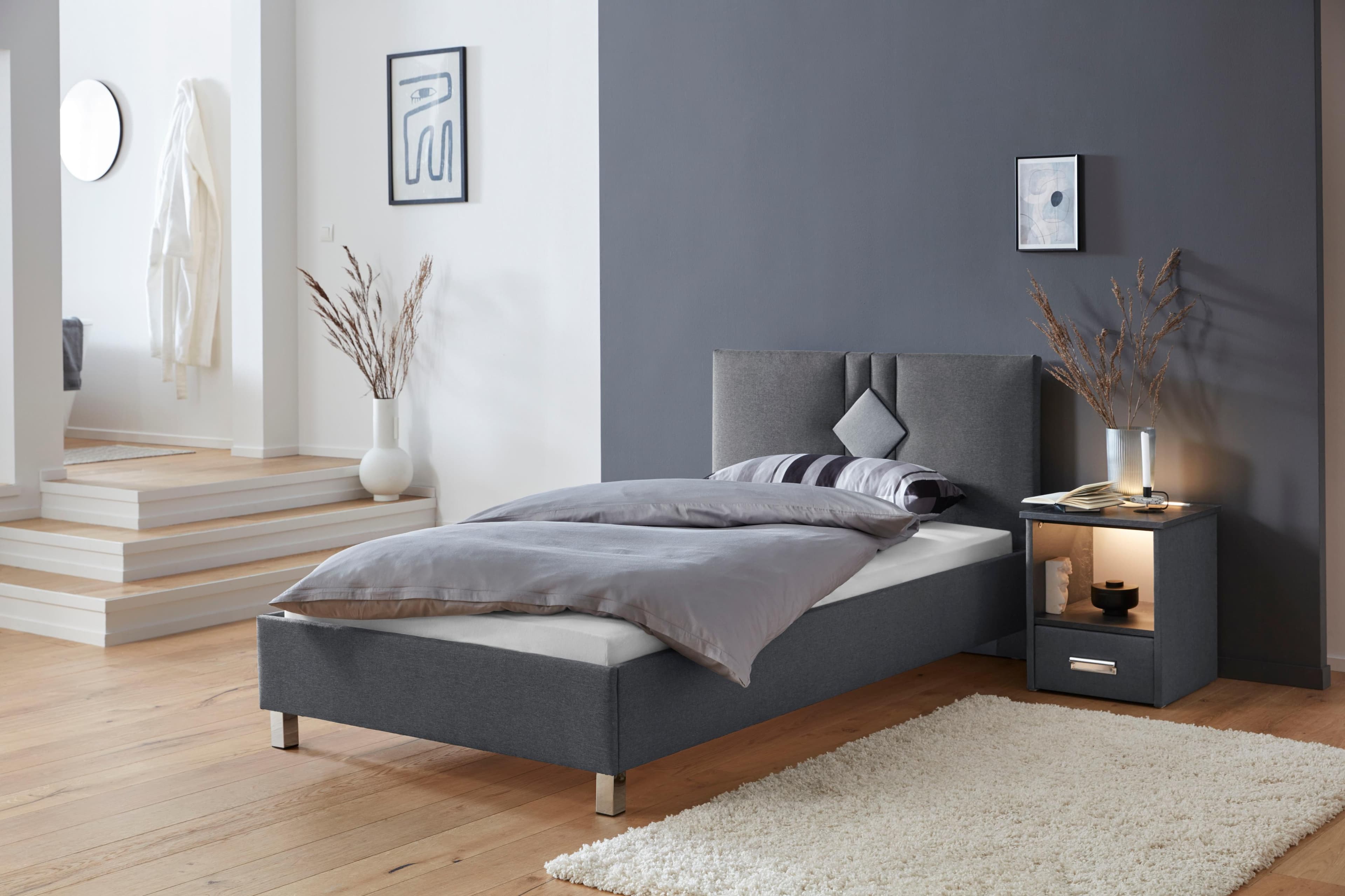 Westfalia Schlafkomfort Polsterbett Charcoal mit Bonnell-Federkernmatratze