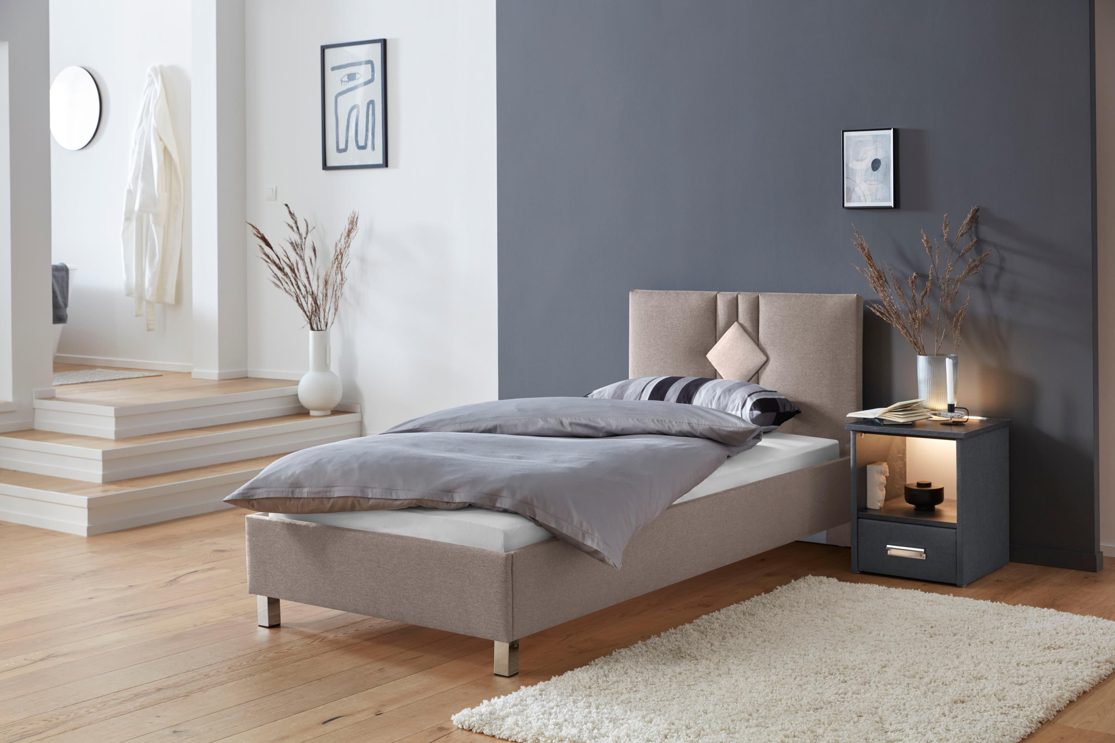 Westfalia Schlafkomfort Polsterbett Beige Holzwerkstoff