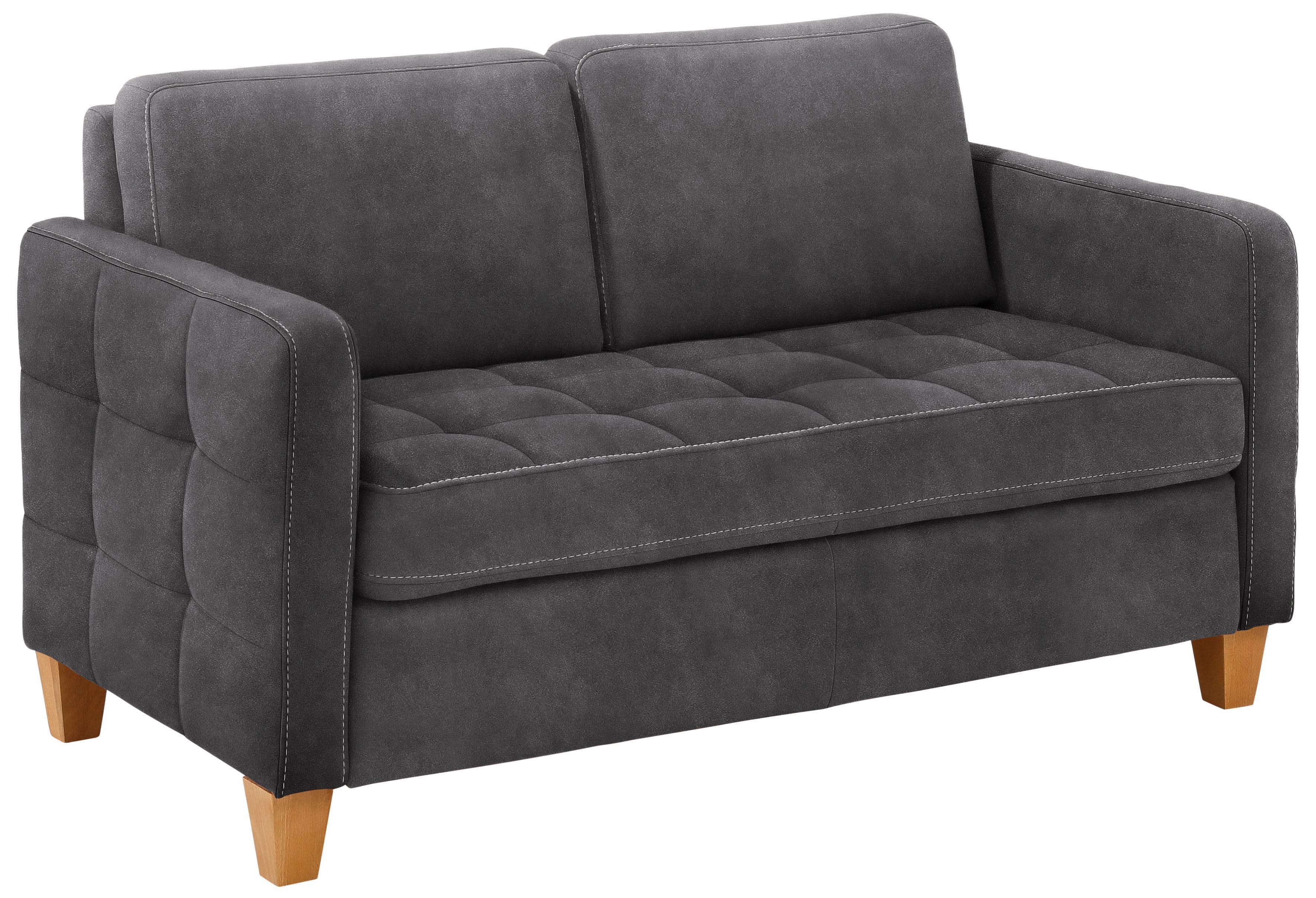 Home Affaire Sofa Earl 2-Sitzer Anthrazit Microfaser Lederoptik
