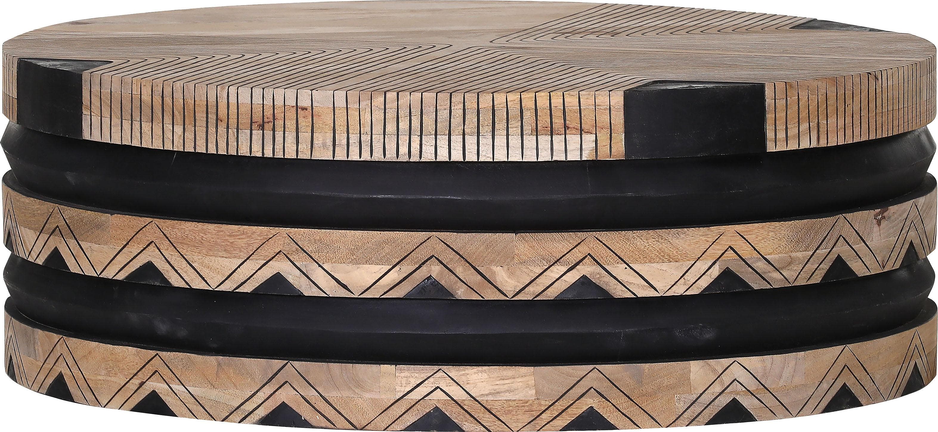 GUTMANN FACTORY Couchtisch Manda Rund Natur/Schwarz