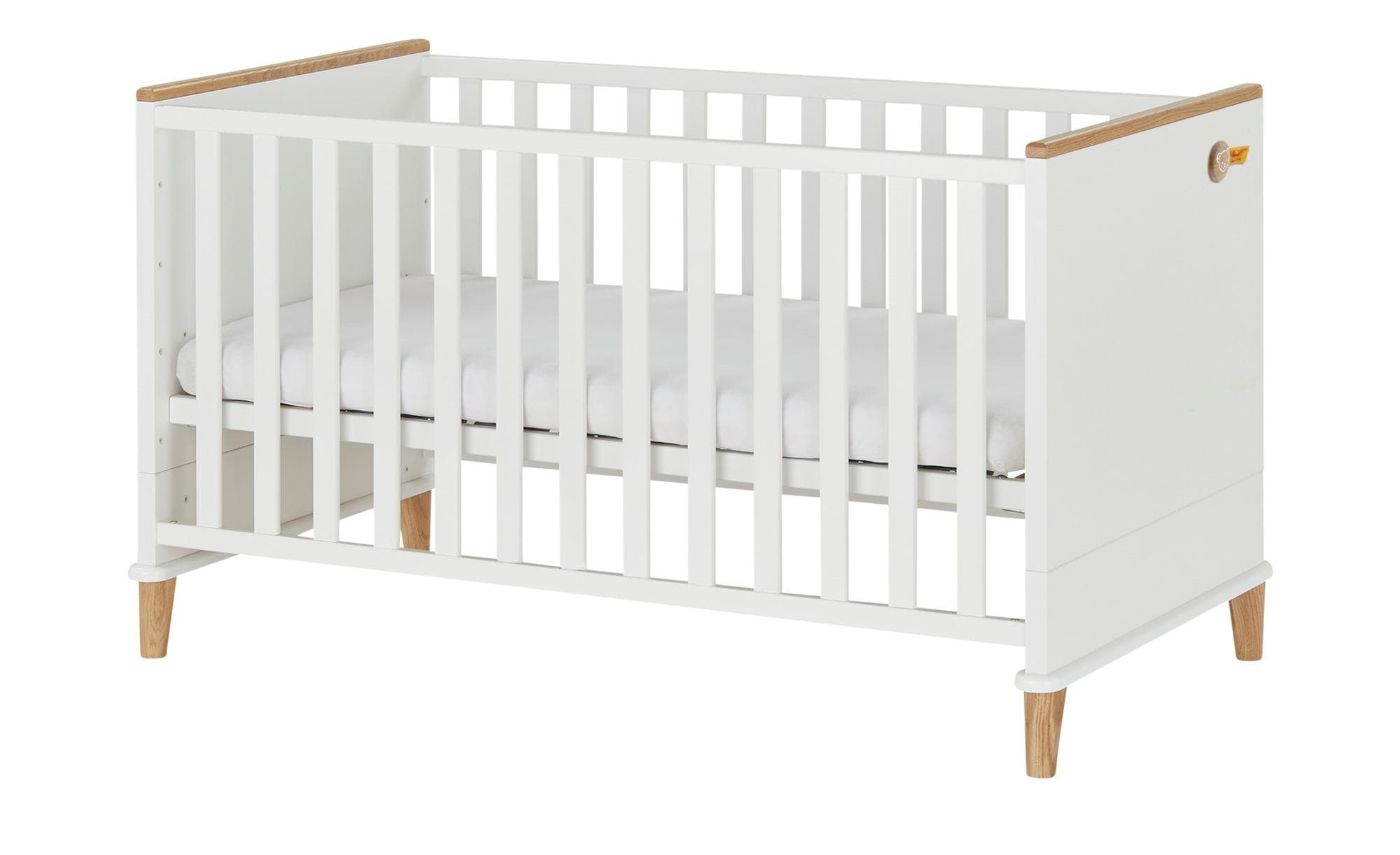 PAIDI Lotte & Fynn Kinderbett Weiß Eiche Massivholz