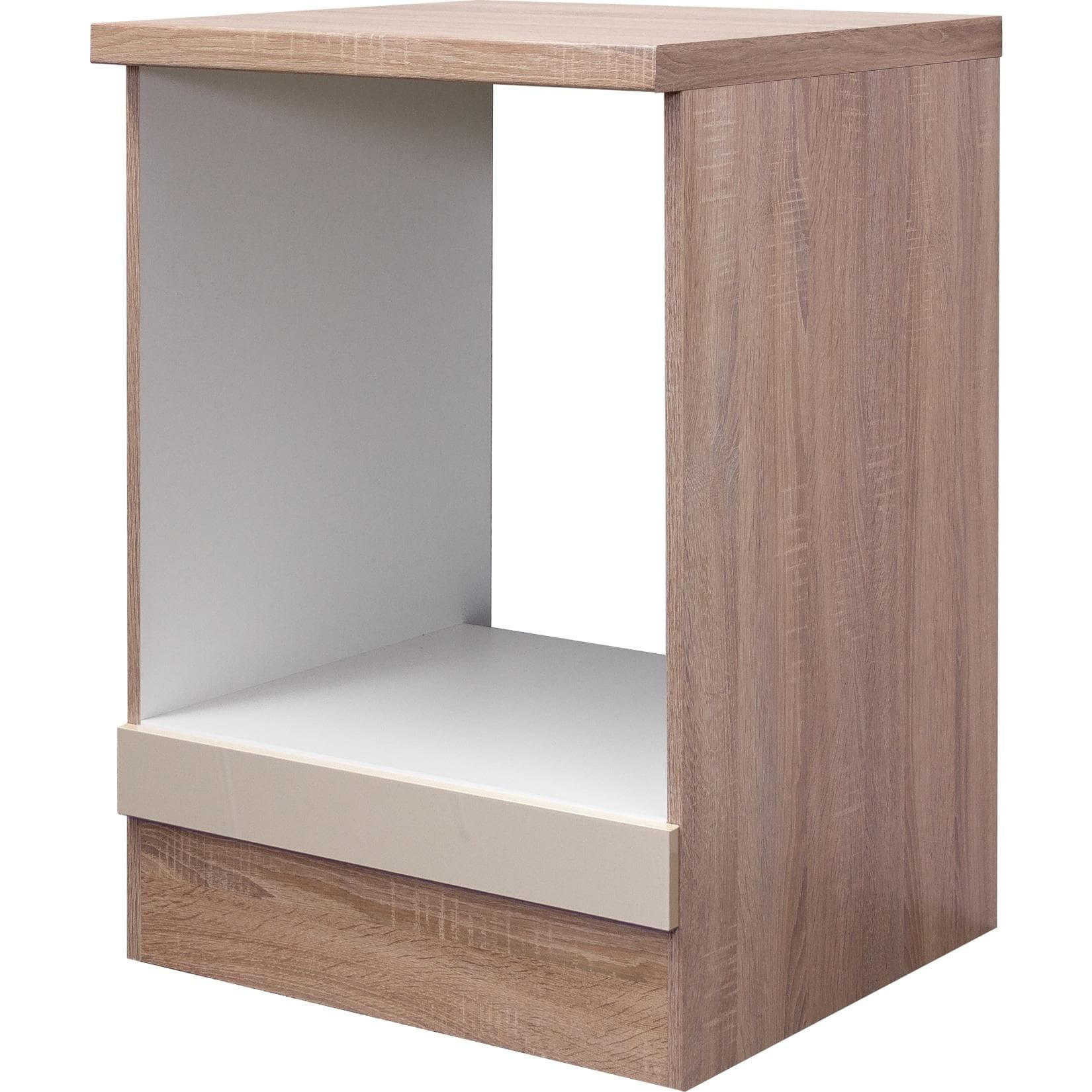 Flex-Well Herd-Umbauschrank Nepal 60 cm Eiche Weiß Silber