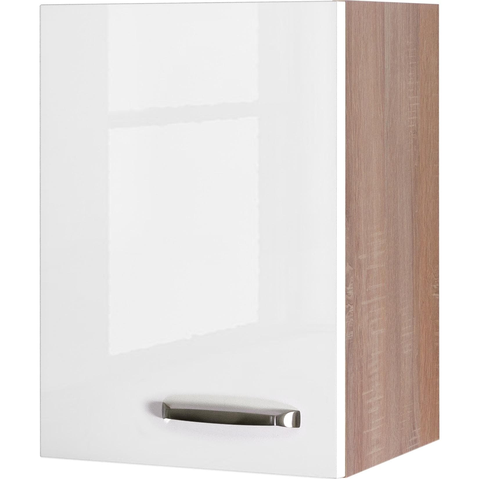 Flex-Well Hängeschrank Florenz Weiß Hochglanz mit Metallgriff