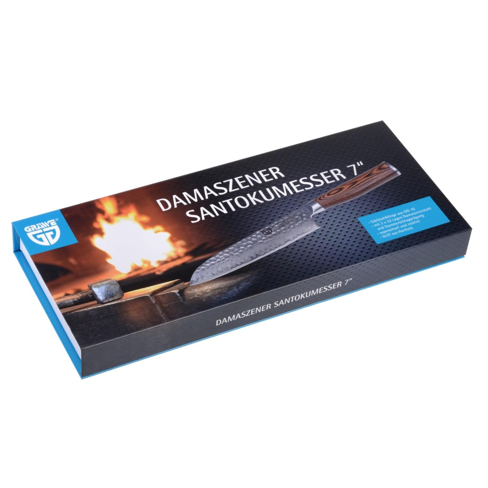 GRÄWE Damastmesser HAMMERSCHLAG mit Pakkawood-Griff