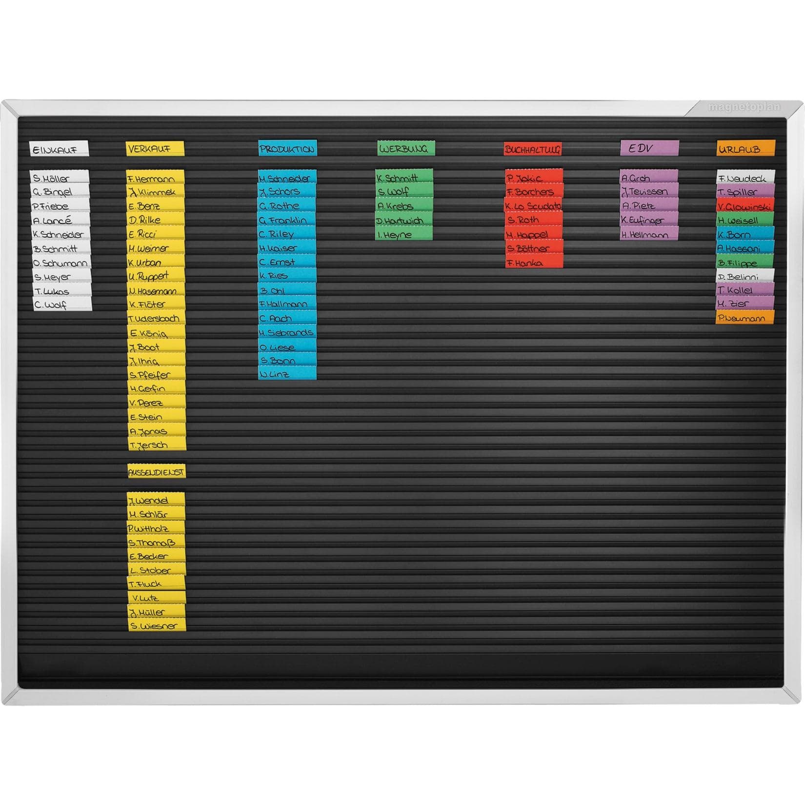 Magnetoplan Streifenstecktafel Anthrazit Aluminium Rahmen