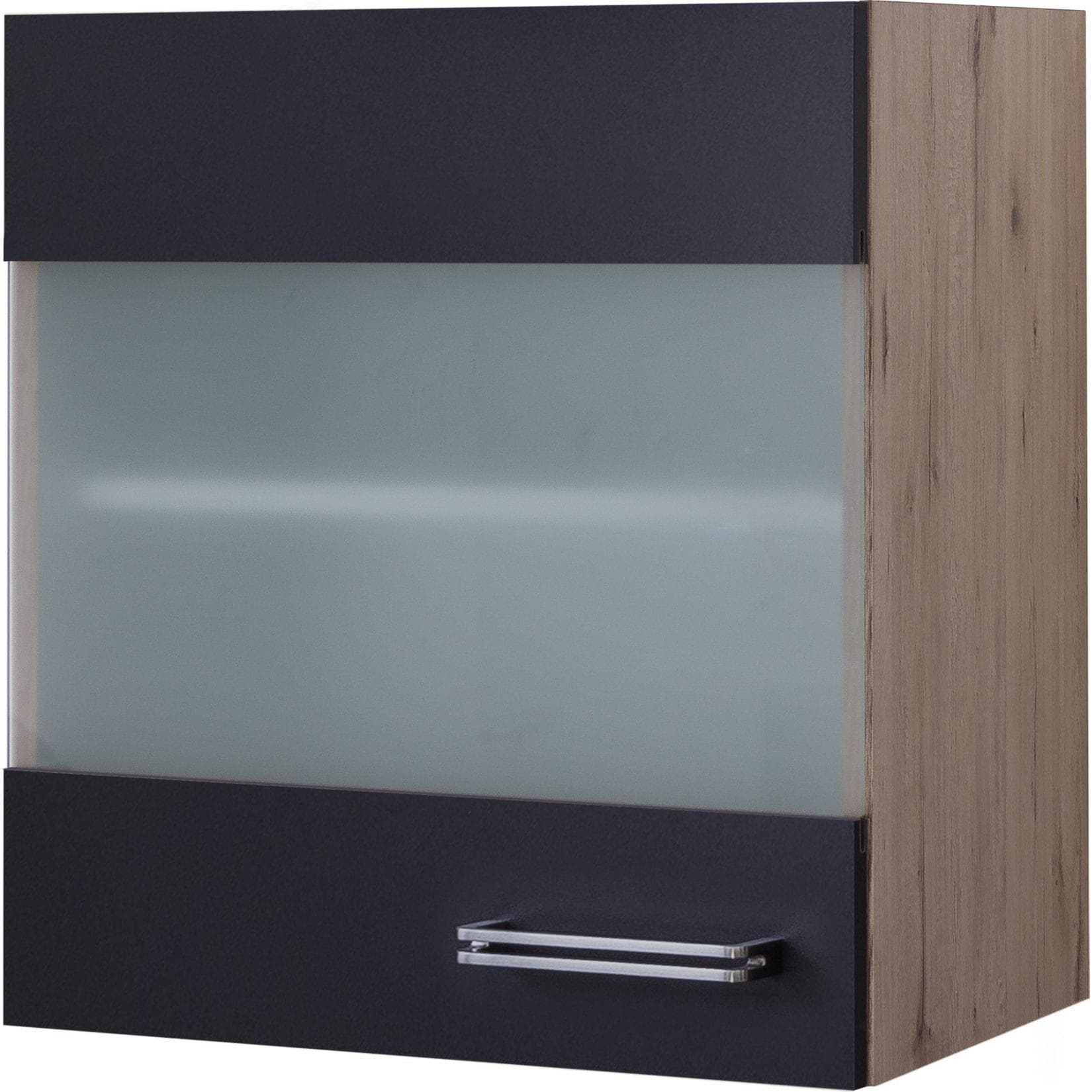 Flex-Well Glas-Hängeschrank Seria 50 cm Anthrazit Eiche