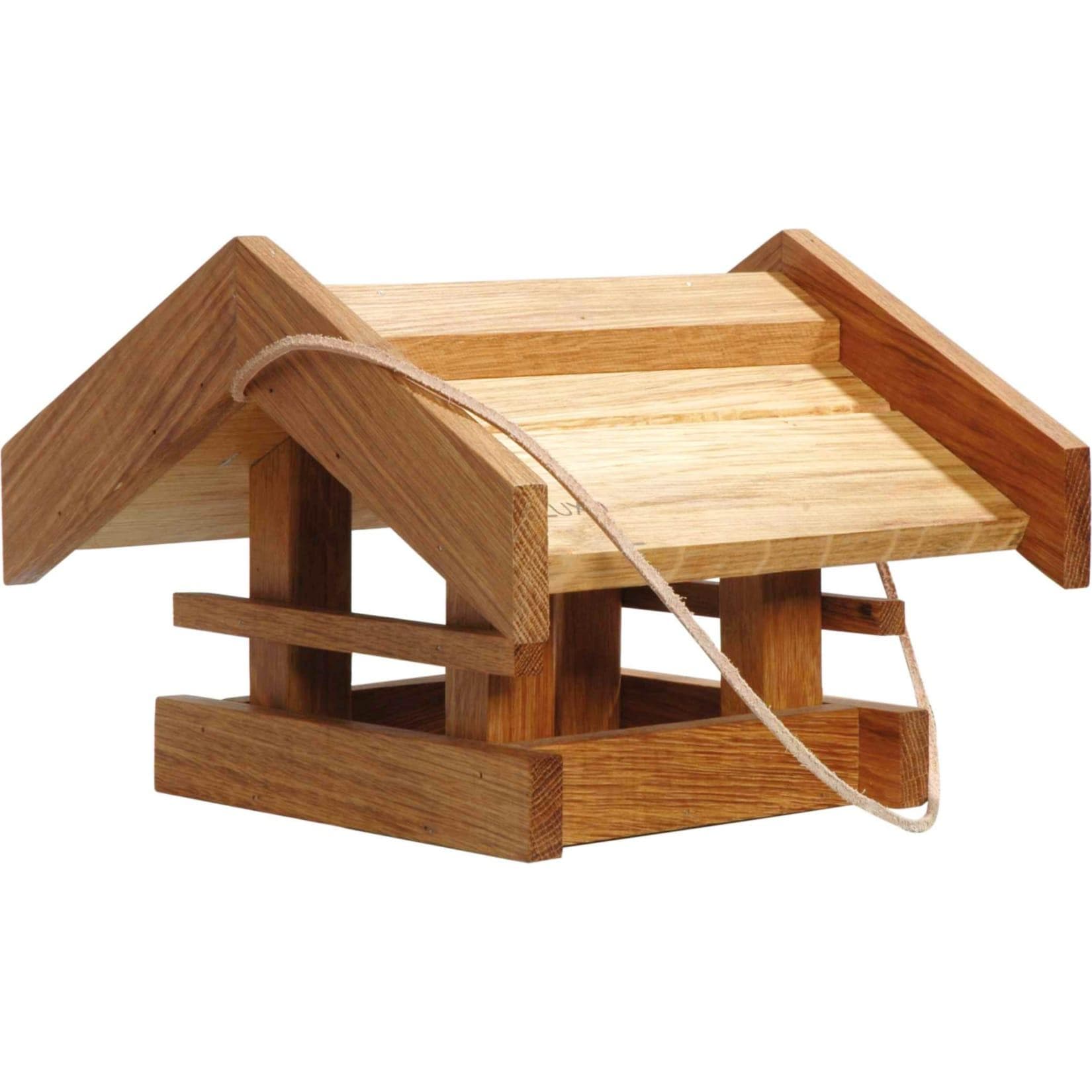 Vogelfutterhaus aus massiver Eiche, Natur, Schlicht