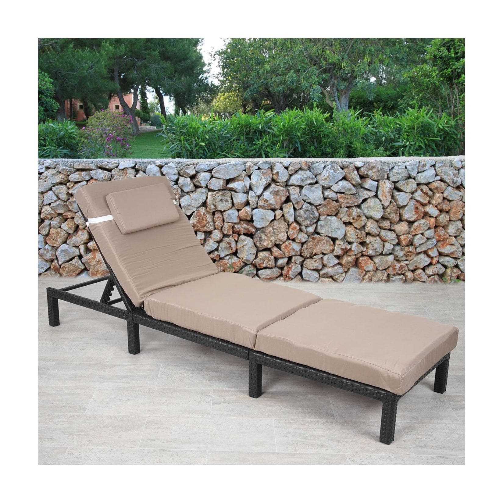MCW Poly-Rattan Sonnenliege MCW-A51 Premium Anthrazit Creme