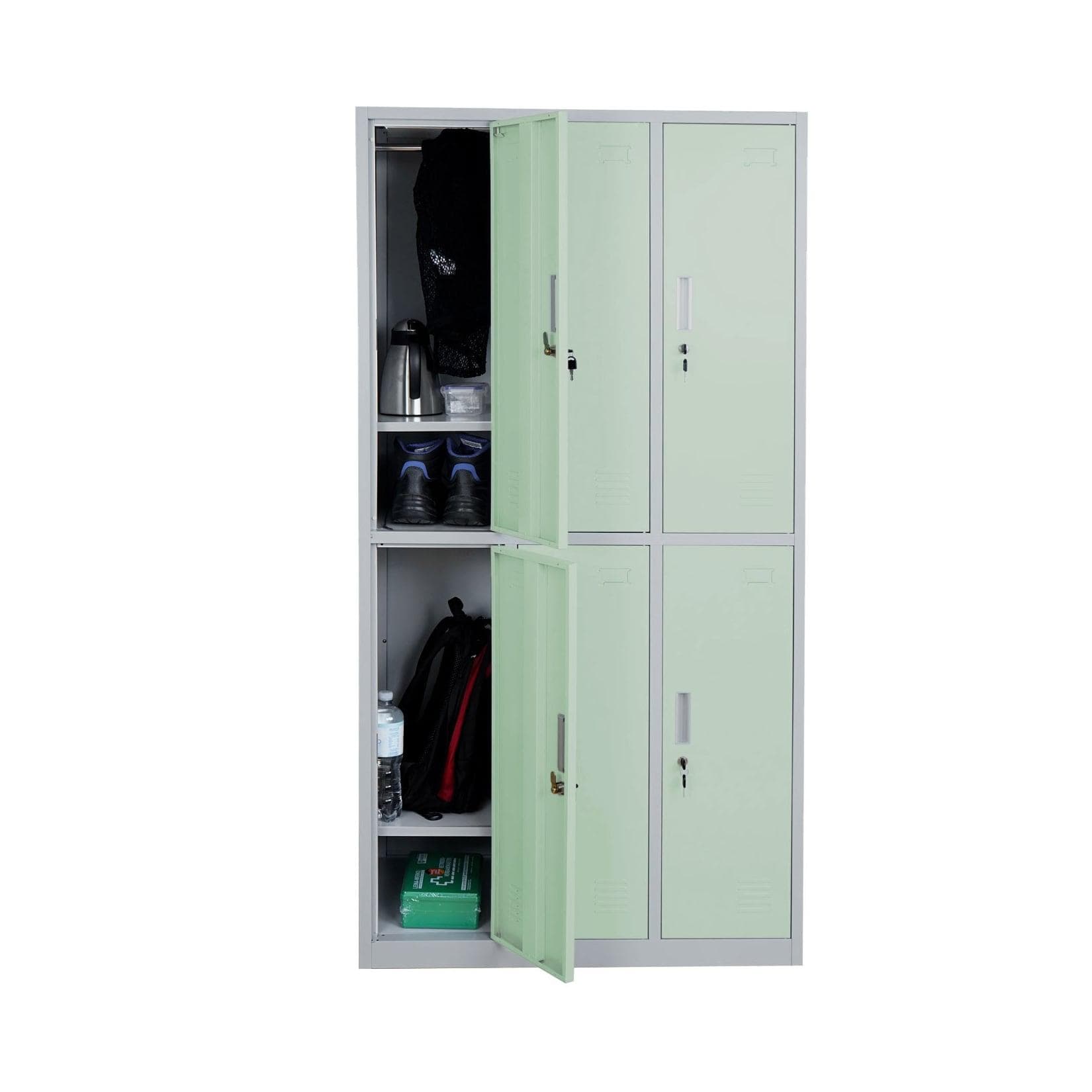 MCW Schließfach Preston T829, 6 Fächer, Metall, Grün