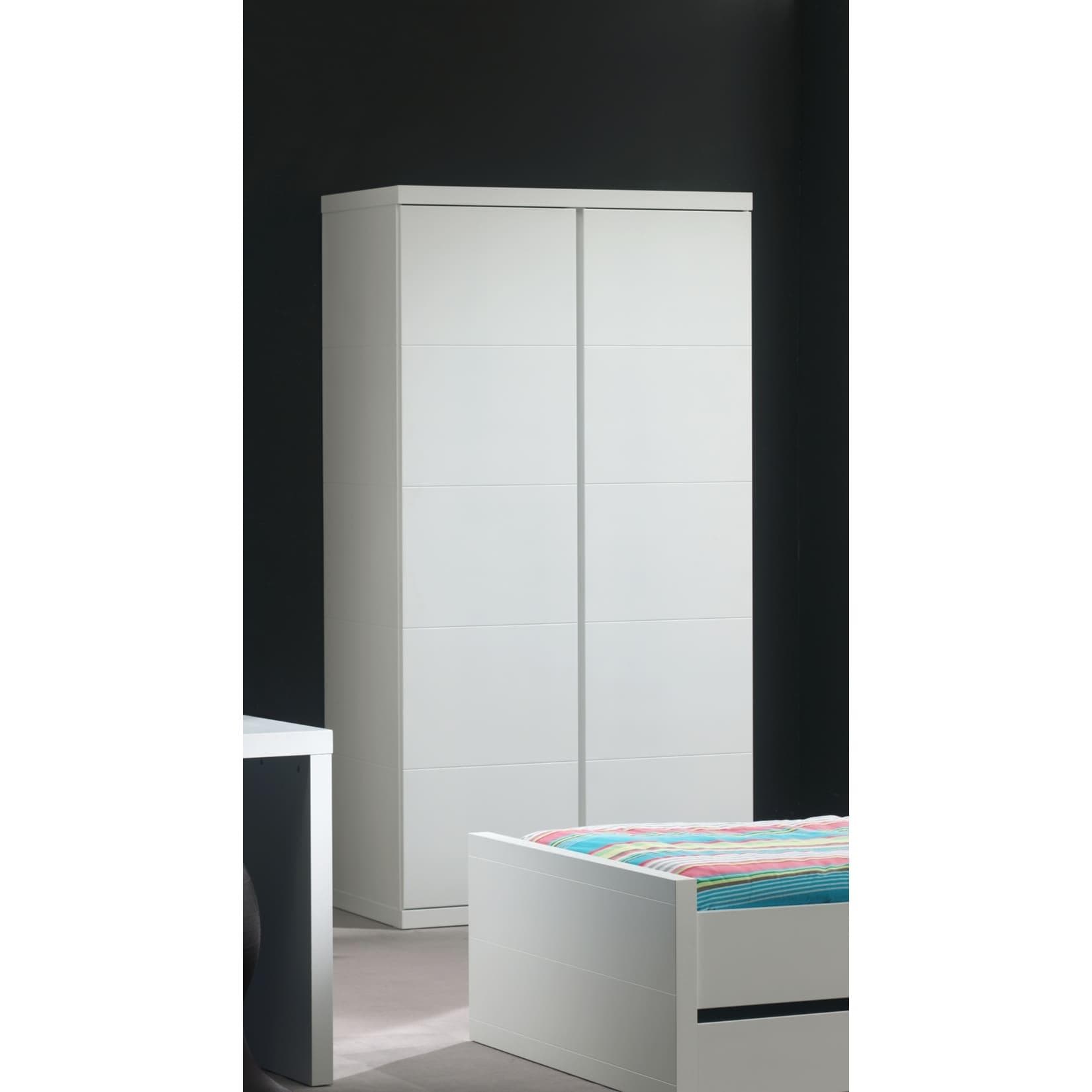 Vipack Kleiderschrank Lara 2-türig Weiß Holzwerkstoff