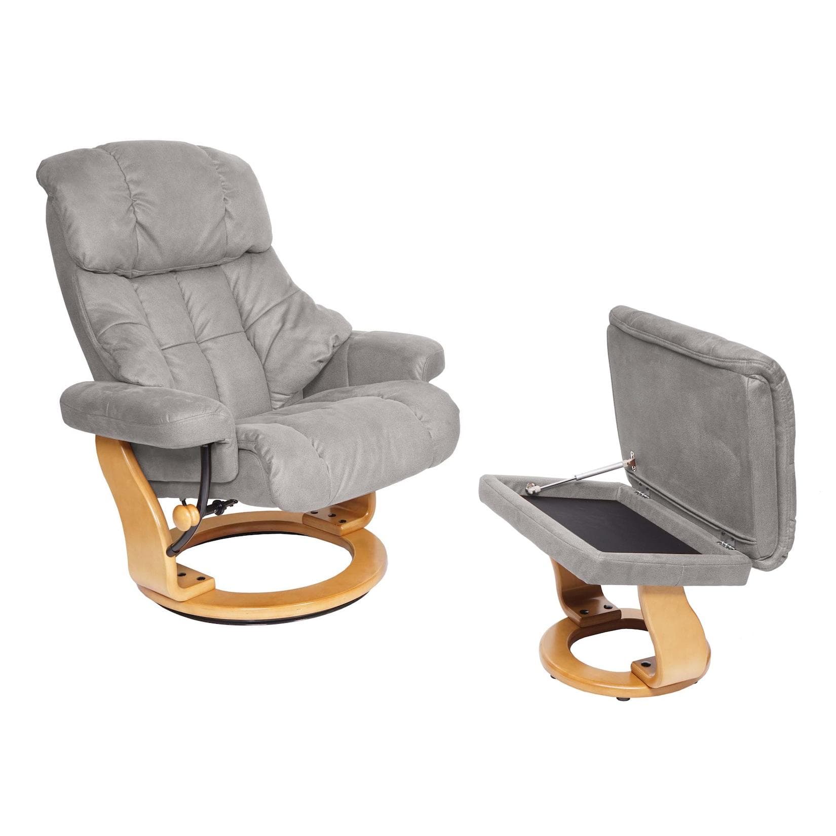 MCA Relaxsessel Edmonton TV-Sessel mit Hocker Hellgrau
