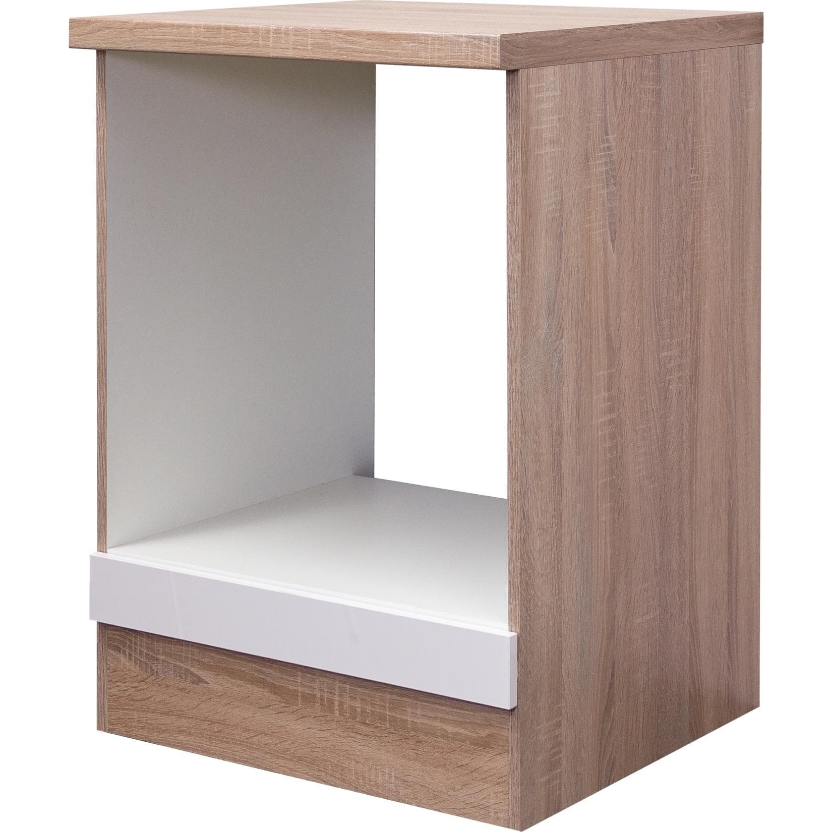 Flex-Well Herd-Umbauschrank Valero 60 cm Weiß Eiche