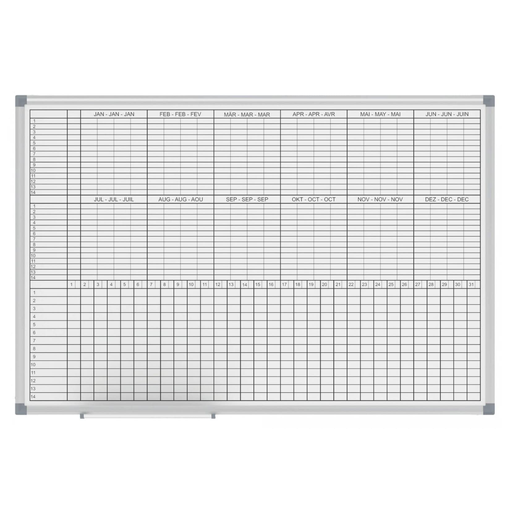 MAULstandard Monats-/Jahresplaner 60x90 cm Weiß