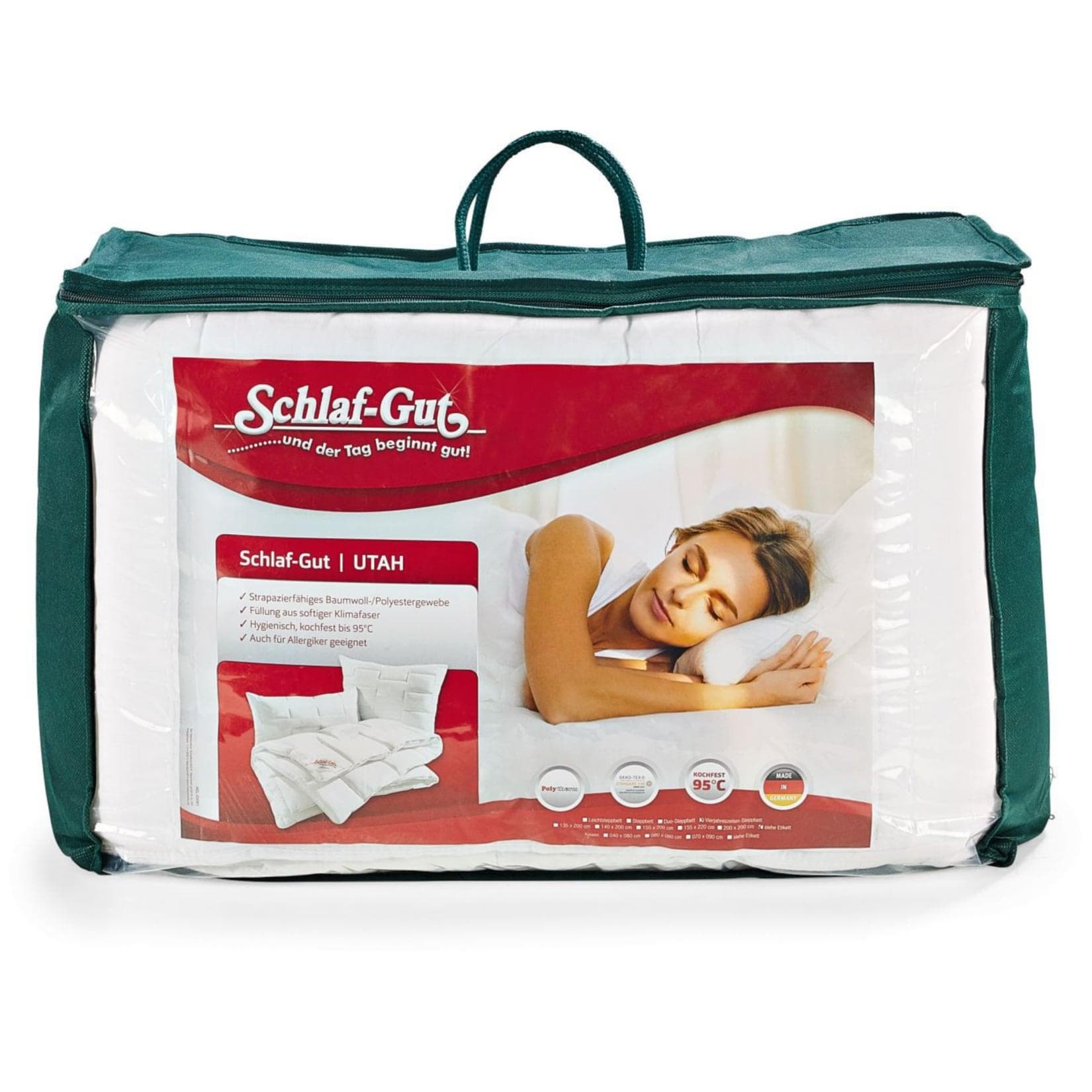 Vierjahreszeiten-Steppbett Utah 200x220 mit 2 Kissen 80x80