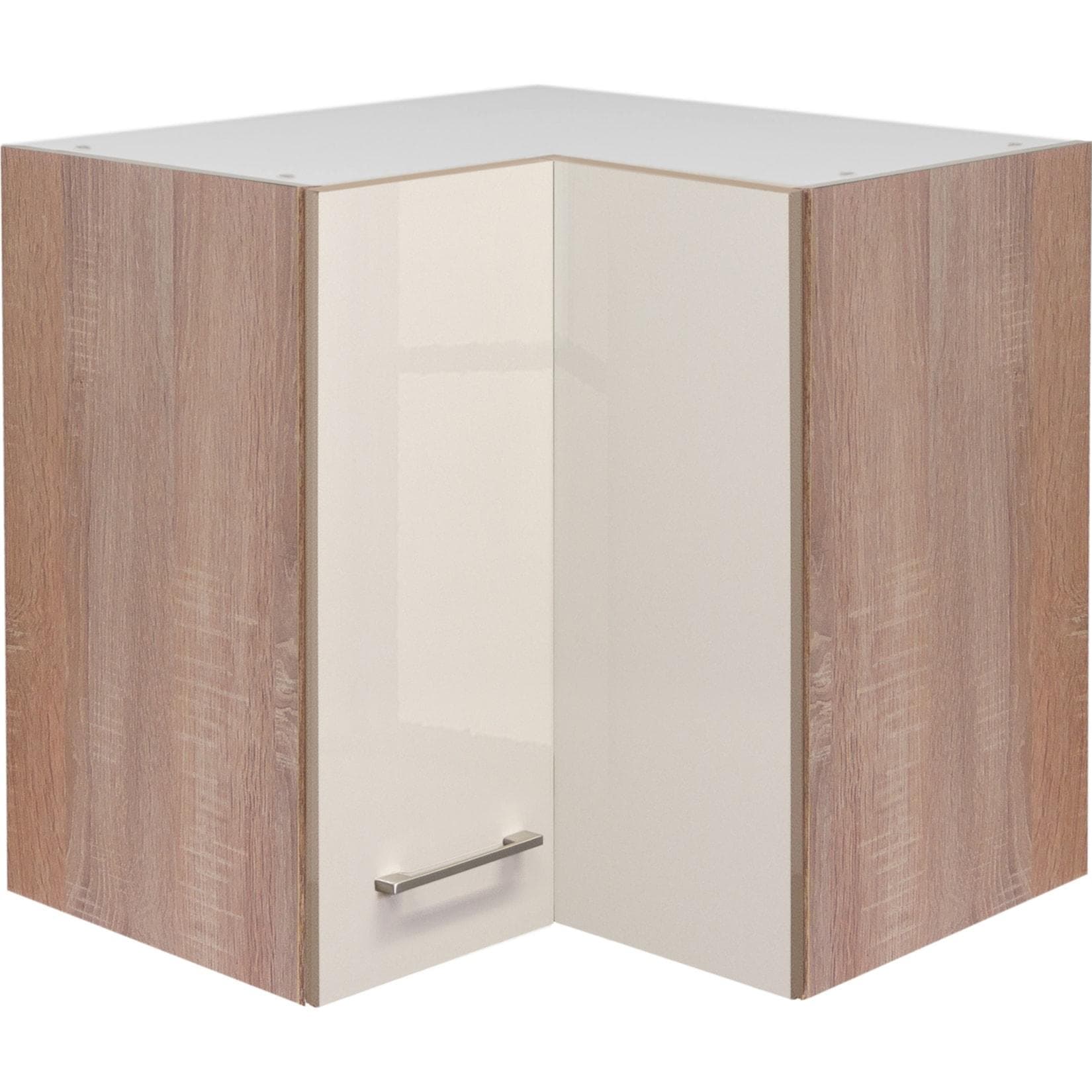 Flex-Well Eck-Hängeschrank Nepal Weiß/Silber mit Metallgriff