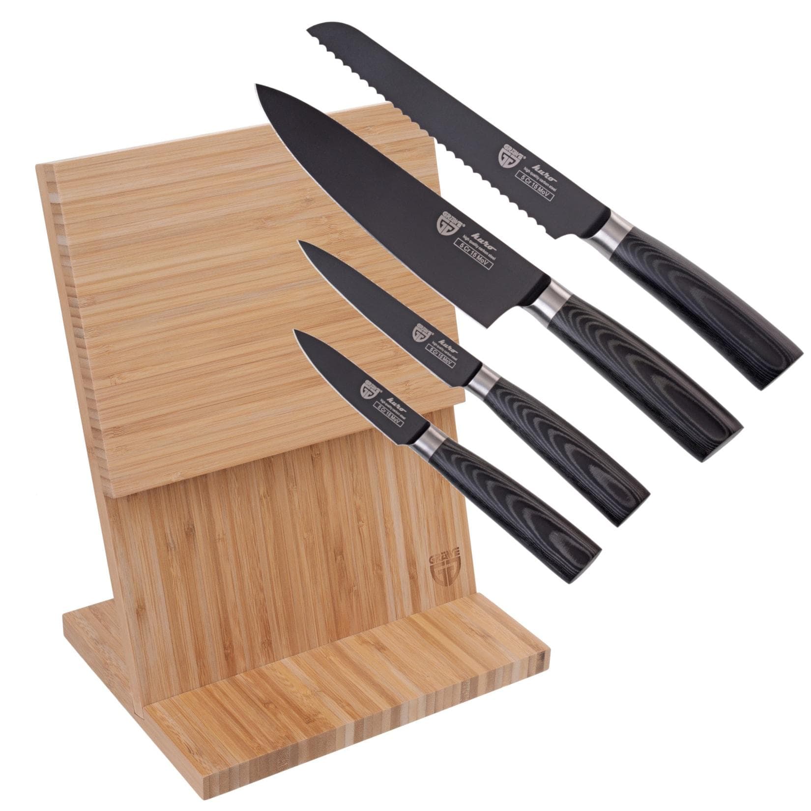 GRÄWE Messerhalter mit Messerset KURO BAMBOO Magnet