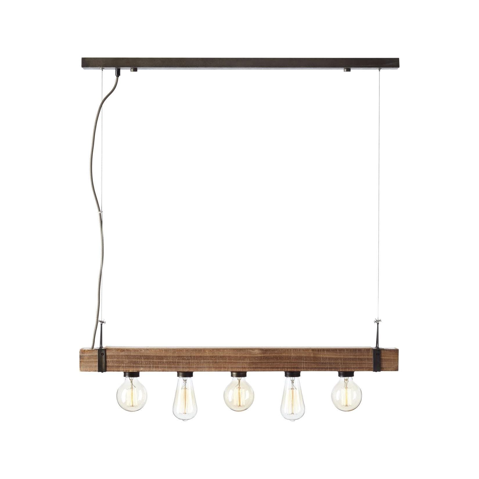 BRILLIANT Pendelleuchte Woodhill 5-flammig antik/schwarz höhenverstellbar
