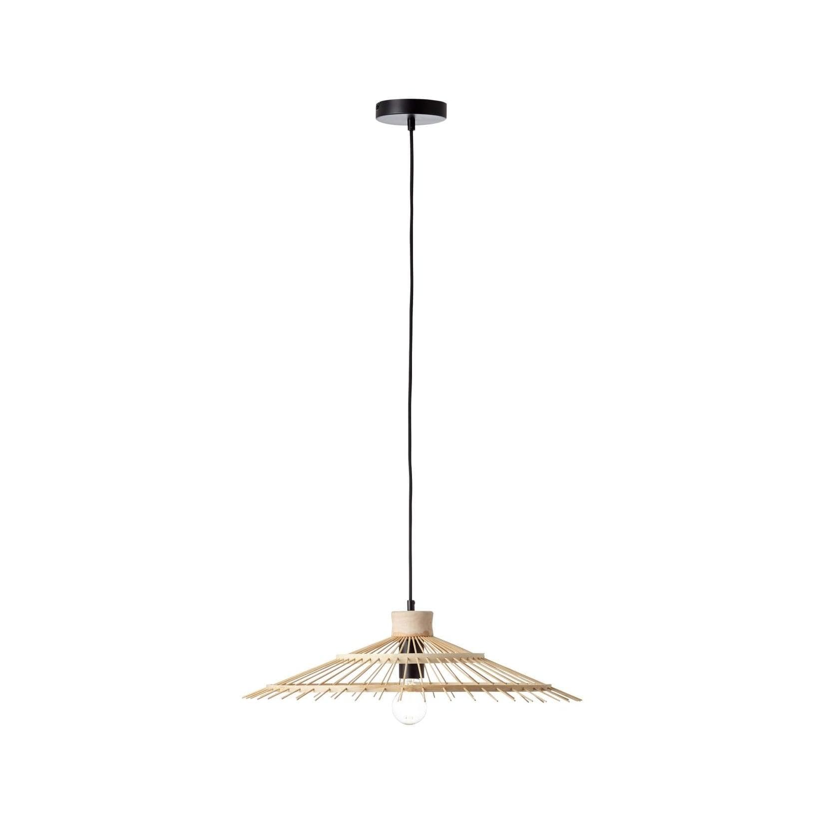 BRILLIANT Pirae Pendelleuchte 1-flg. Schwarz/Natur Höhenverstellbar