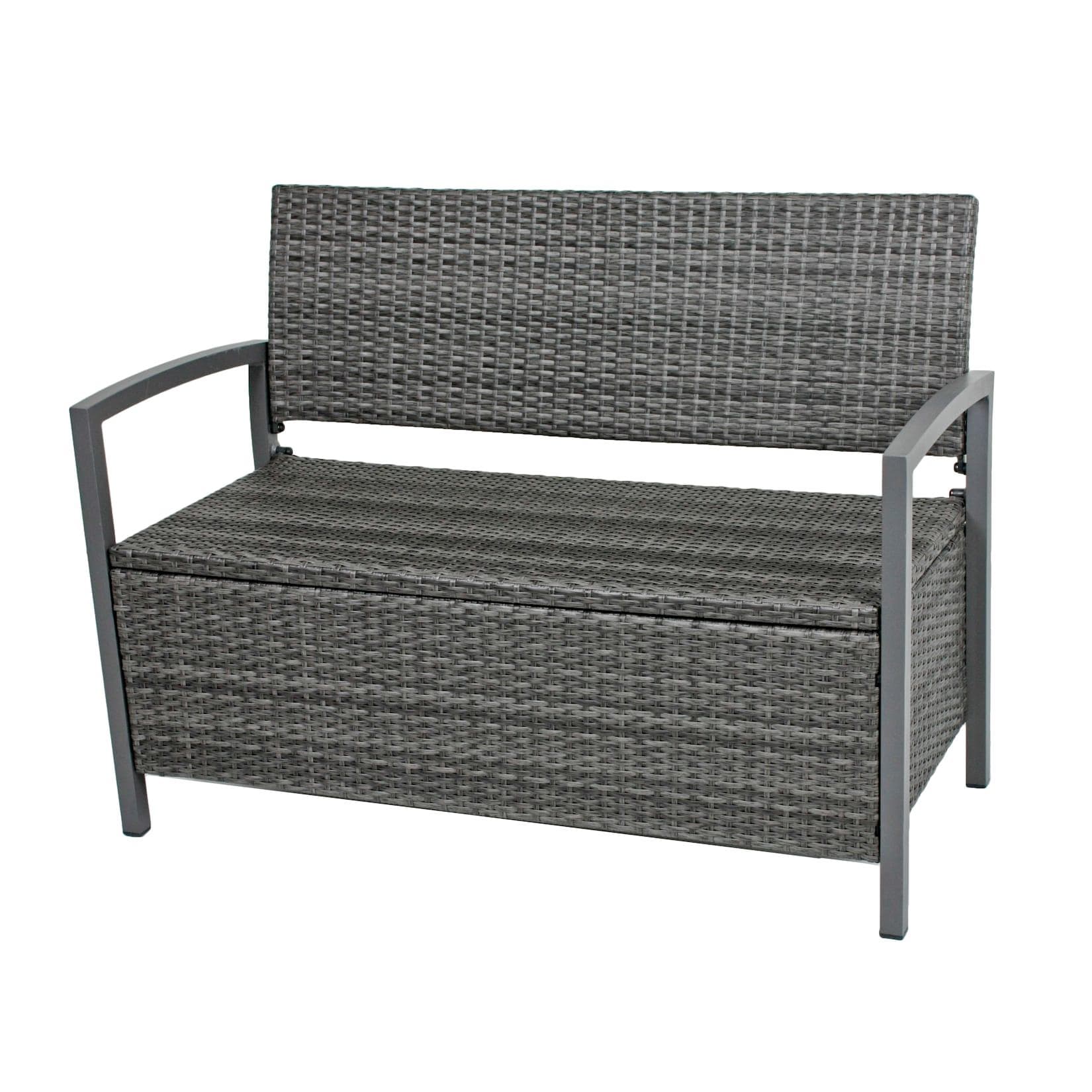 Garden Pleasure Gartenbank Ferrara Dunkelgrau mit Staufach
