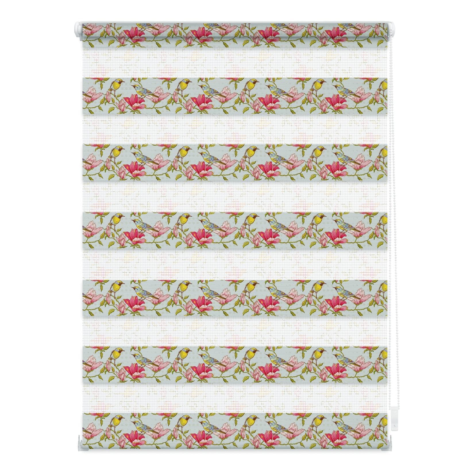 LICHTBLICK ORIGINAL Doppelrollo Duo Rollo Birds: Freihängend, Klemmfix, Bedruckt