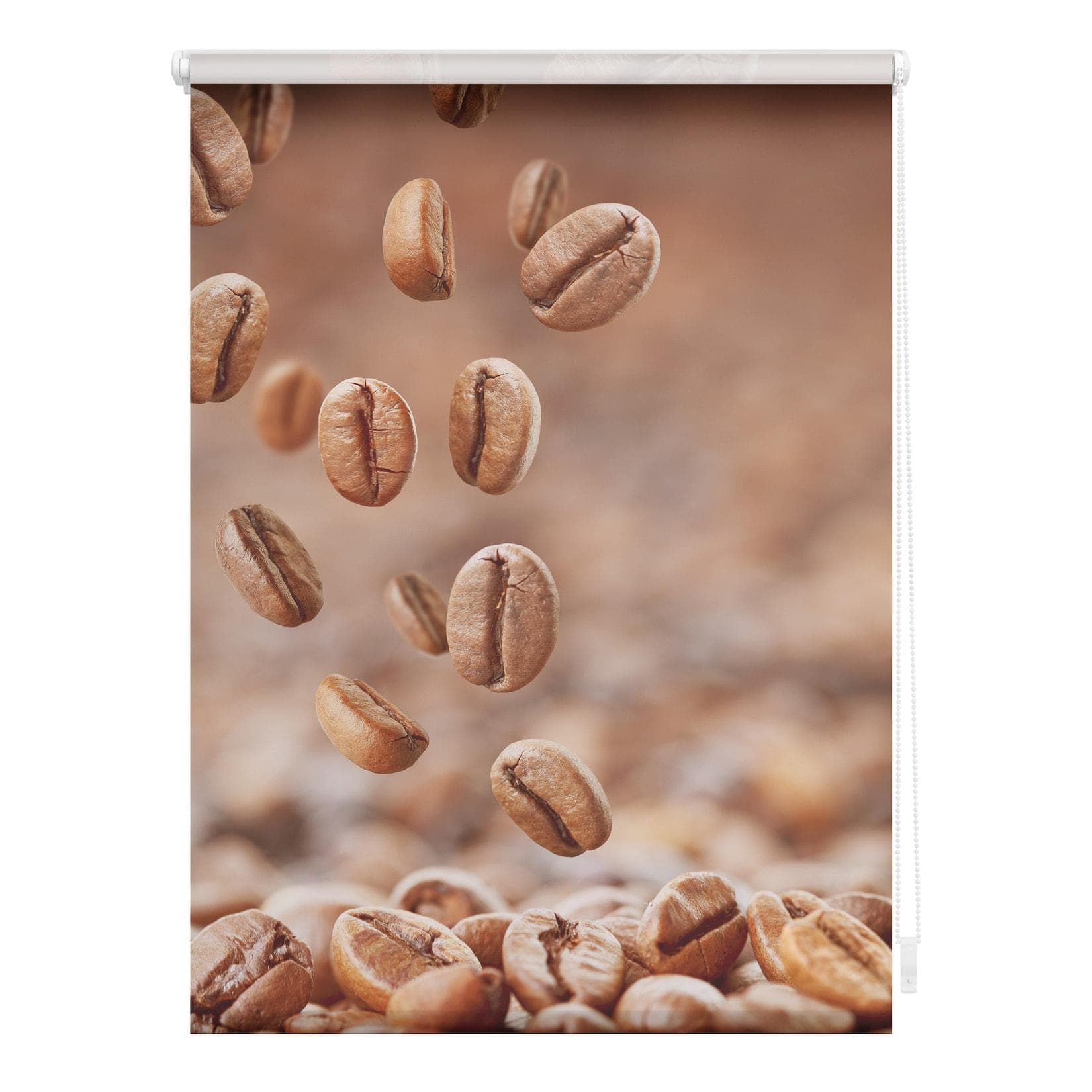 LICHTBLICK Seitenzugrollo Kaffee Motiv Klemmfix blickdicht