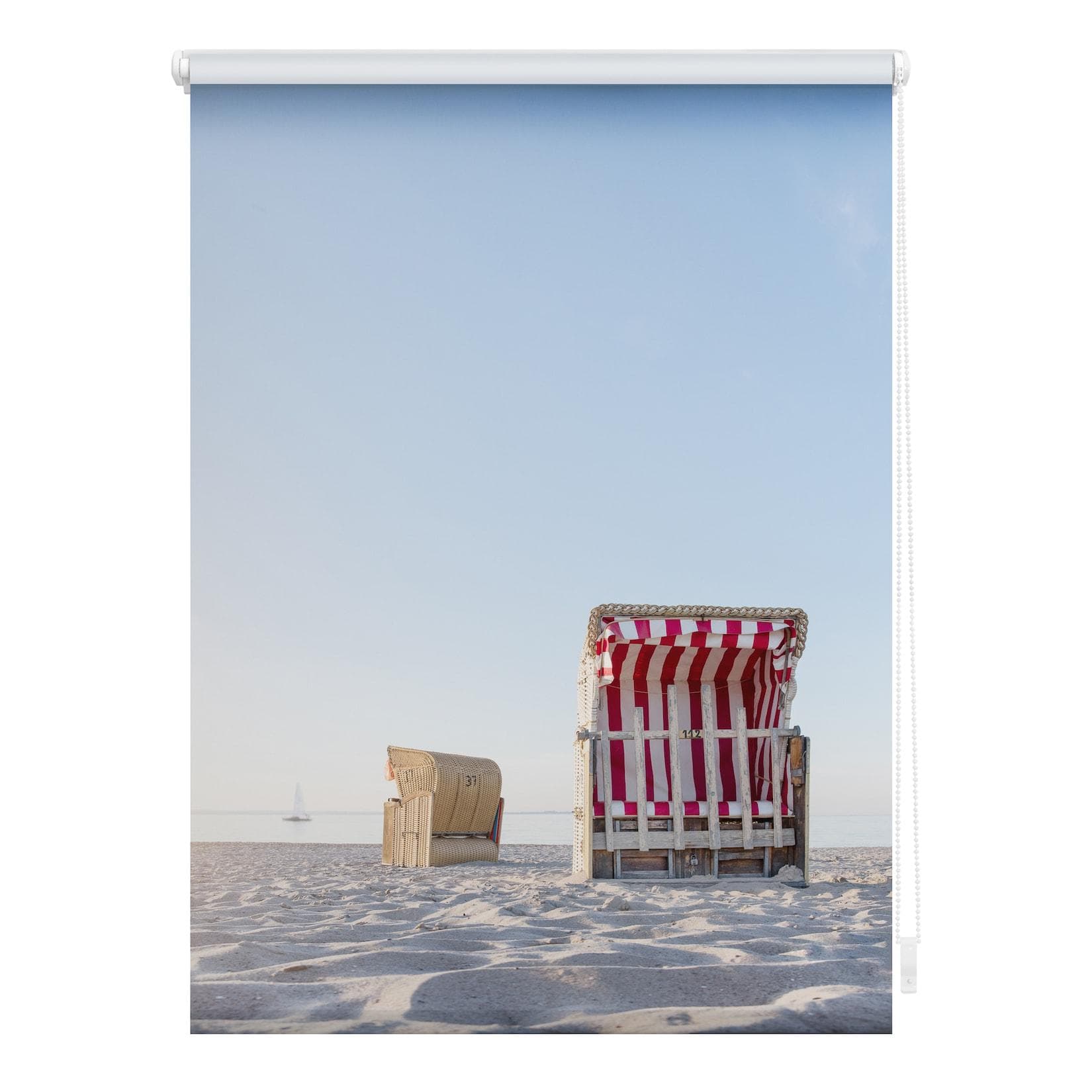 LICHTBLICK ORIGINAL Seitenzugrollo Strandkorb Gestreift Klemmfix