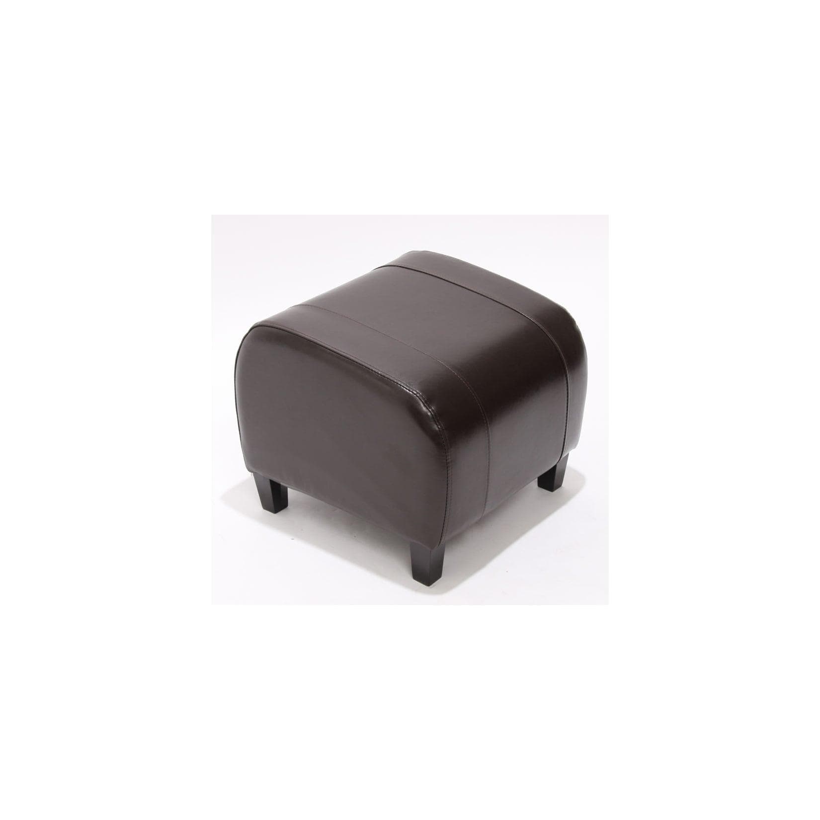 MCW Hocker Sitzwürfel Aversa Leder Kunstleder Braun
