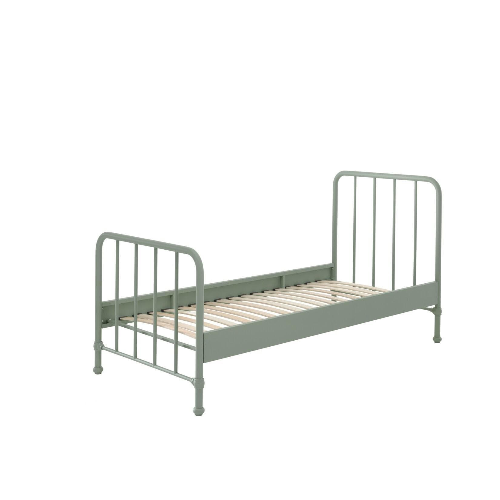 VIPACK Jugendbett Bronxx Metallbett 90x200 cm Olive-Grün