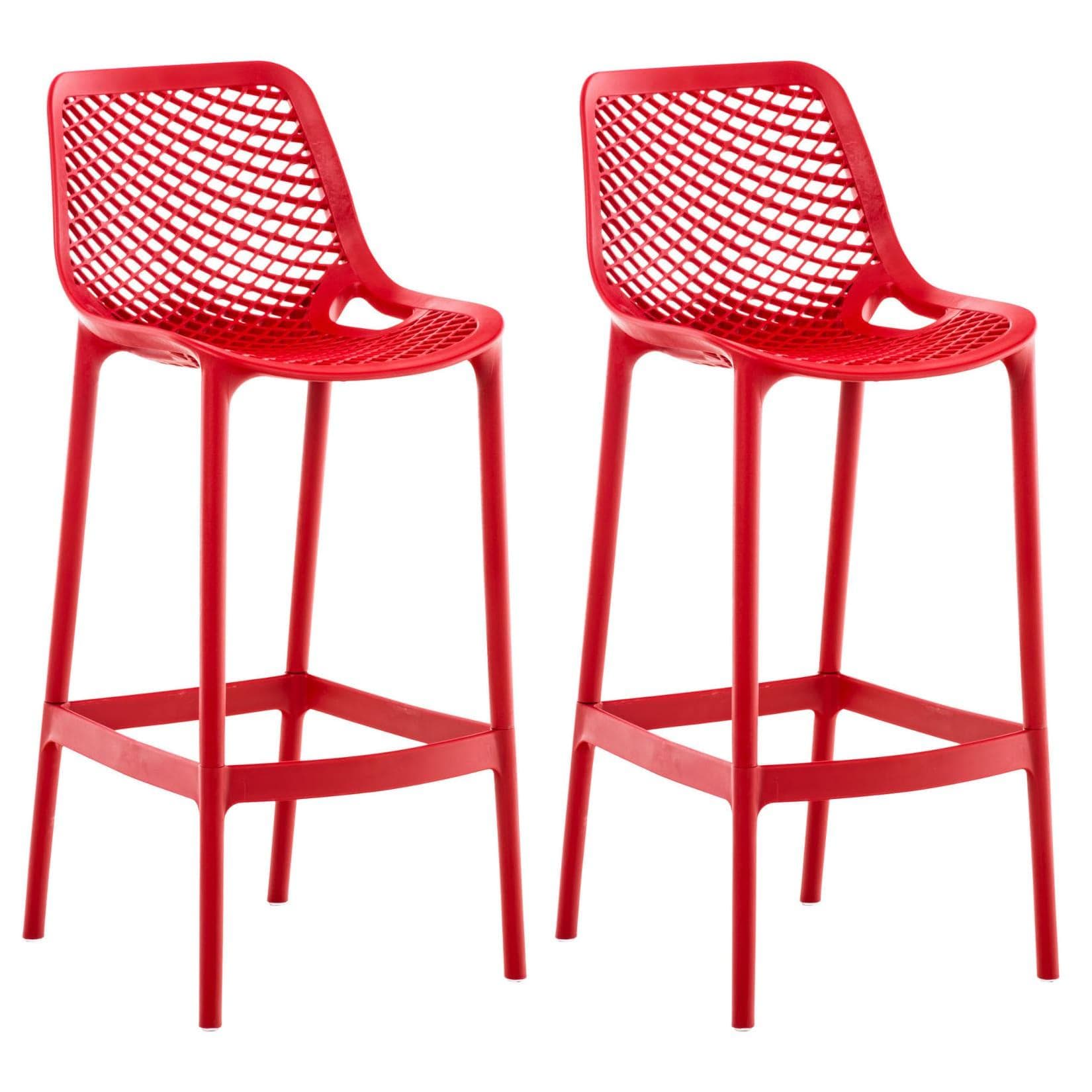 CLP Barhocker 2er Set Garten wetterfest Air UV-beständig Kunststoff