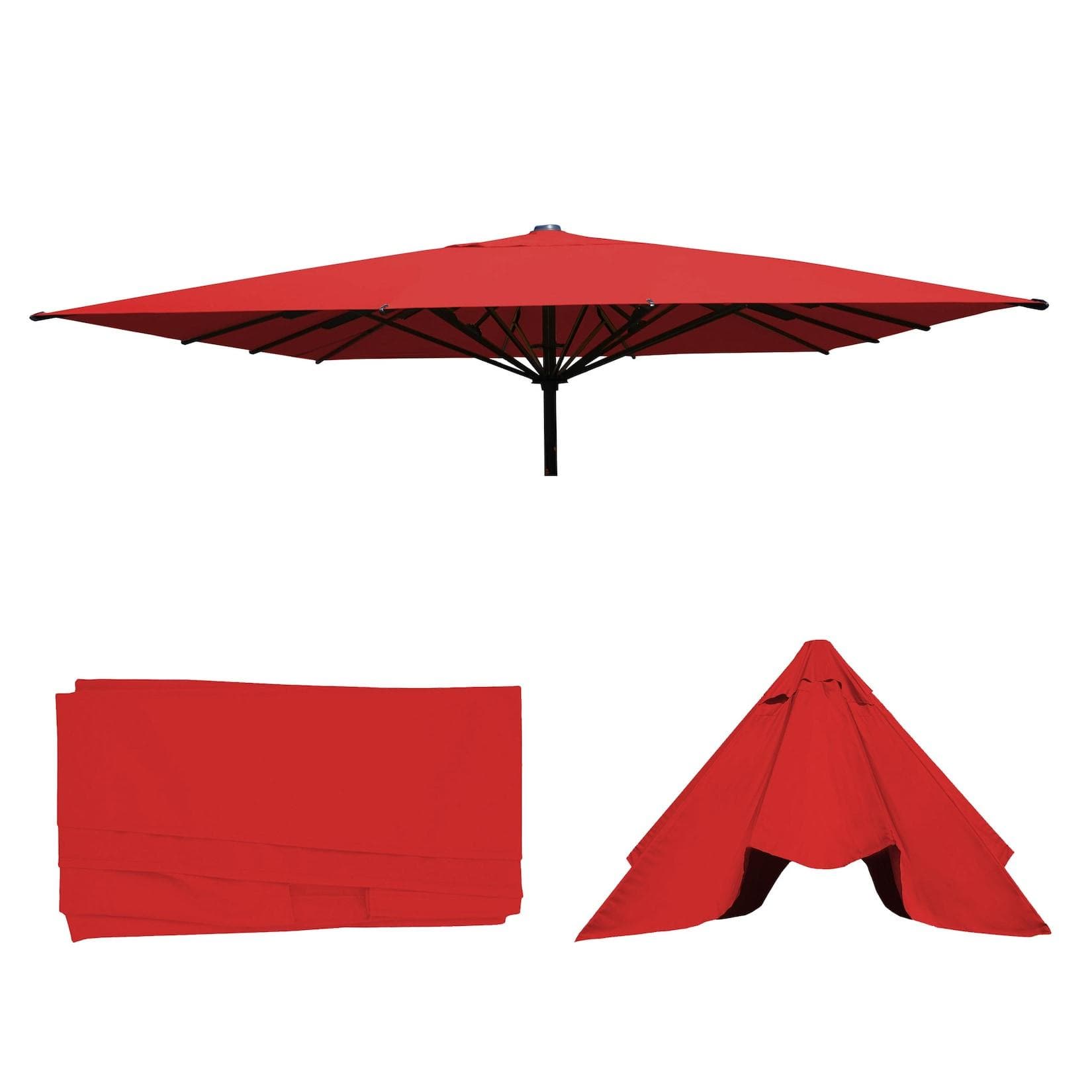 Sonnenschirmbezug aus Polyester, rot, 500x500x720cm