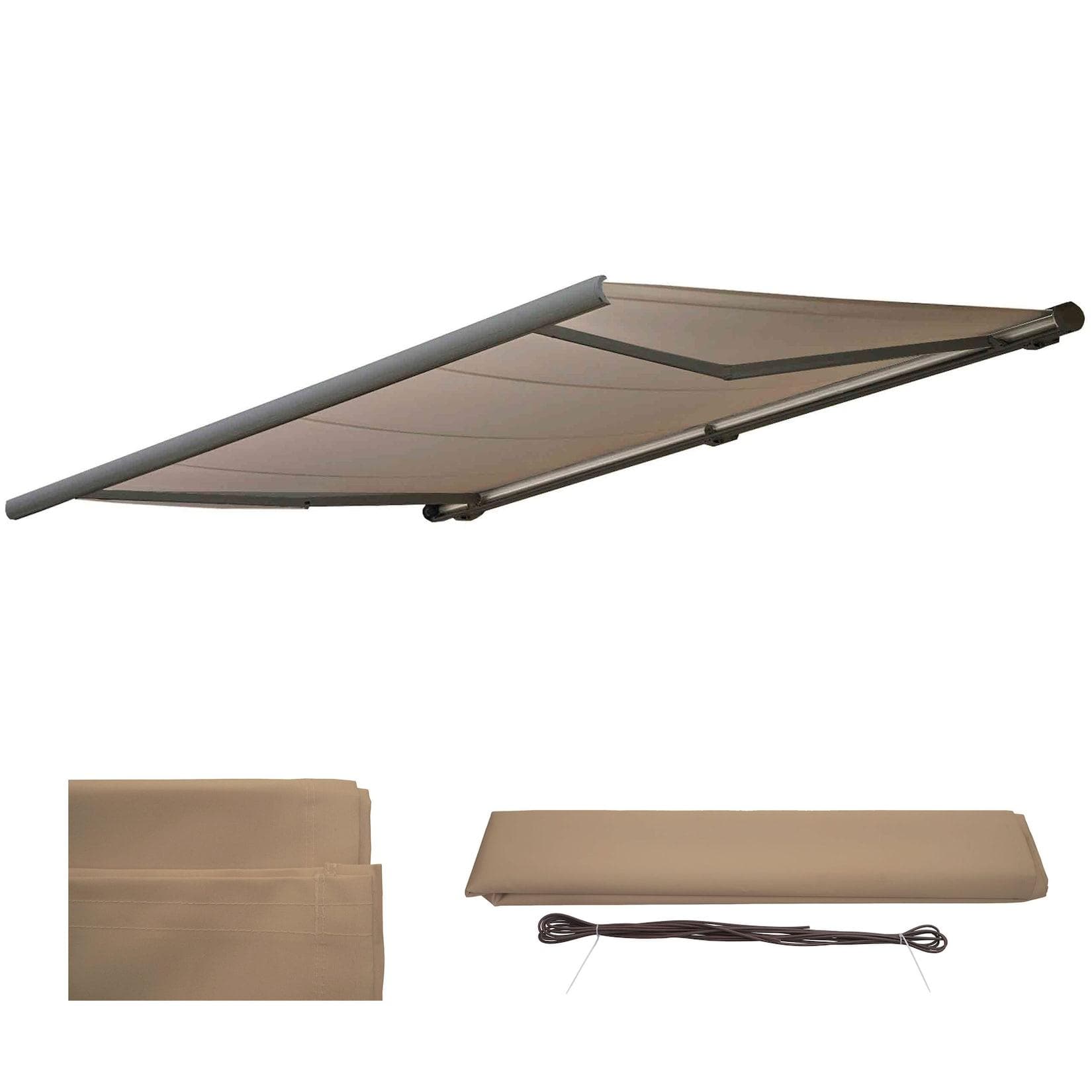 Ersatz-Bezug für Markise H122 Vollkassette Sonnenschutz 4x3m Polyester Sand