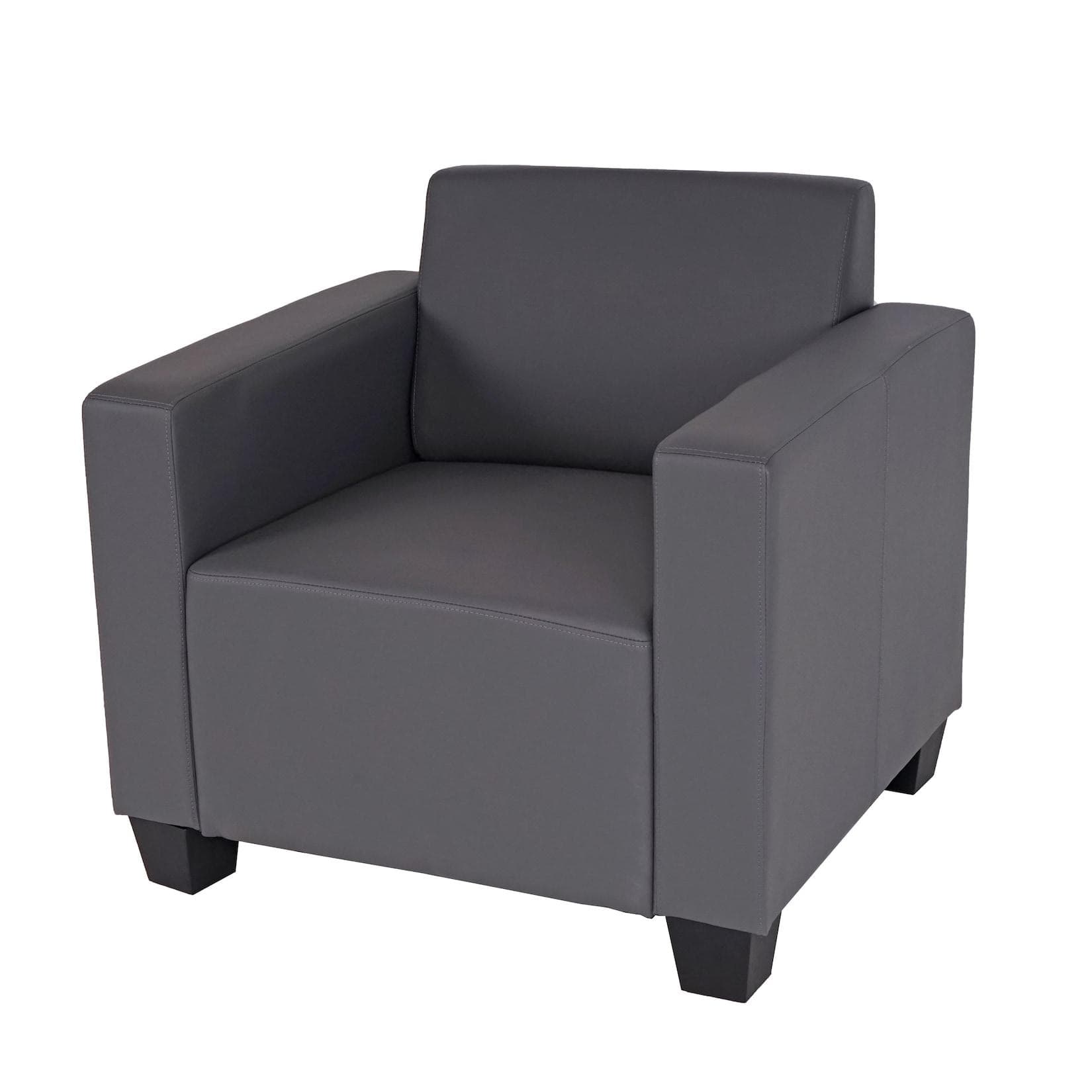 MCW Loungesessel Mocalieri Kunstleder Dunkelgrau Modern