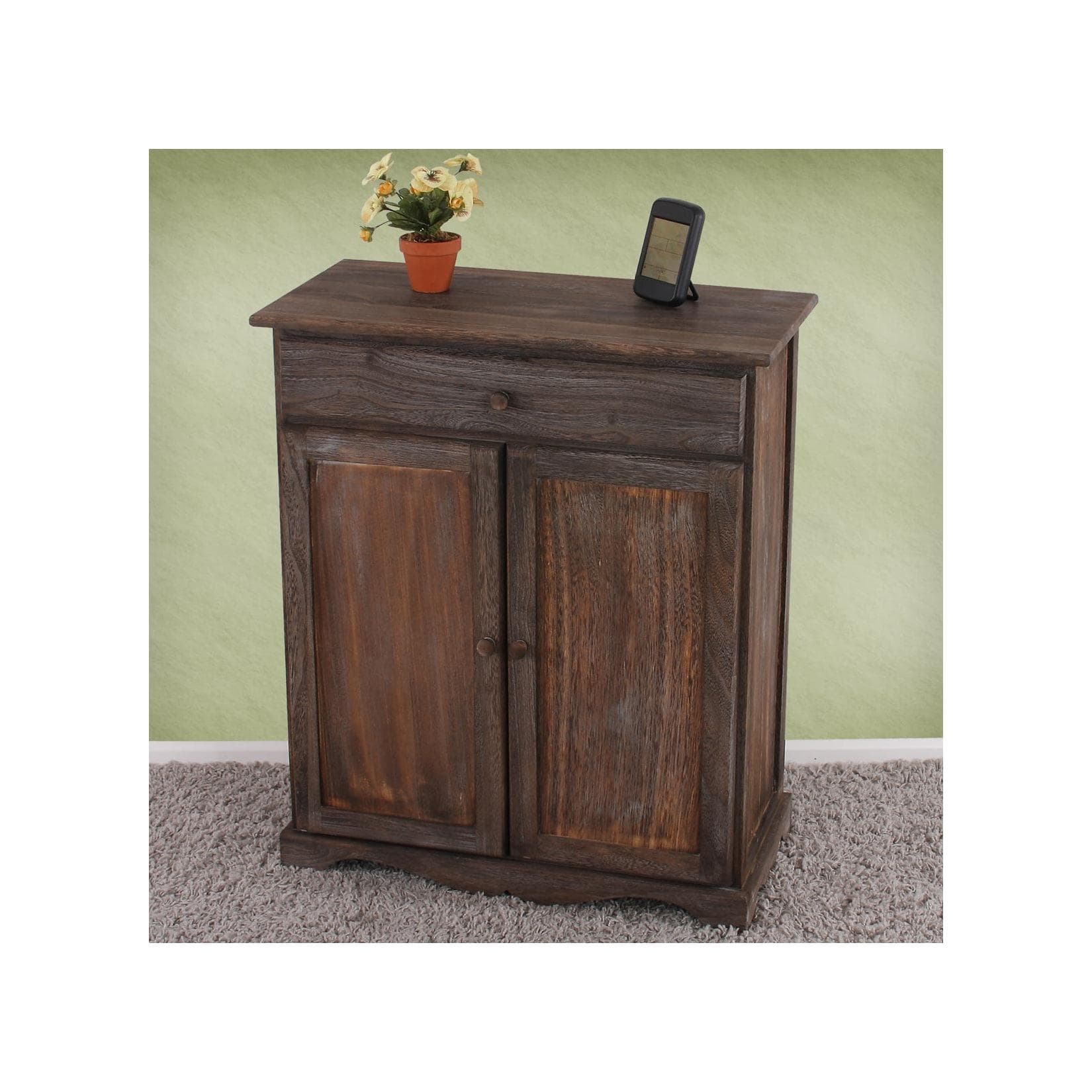 MCW Kommode Schrank Shabby-Look Vintage Braun