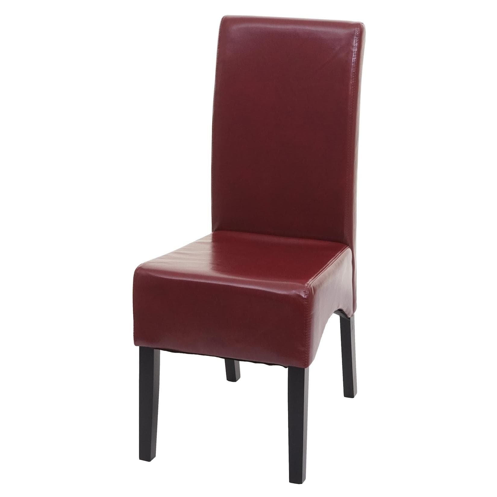 MCW Esszimmerstuhl Crotone Leder Rot Dunkle Beine